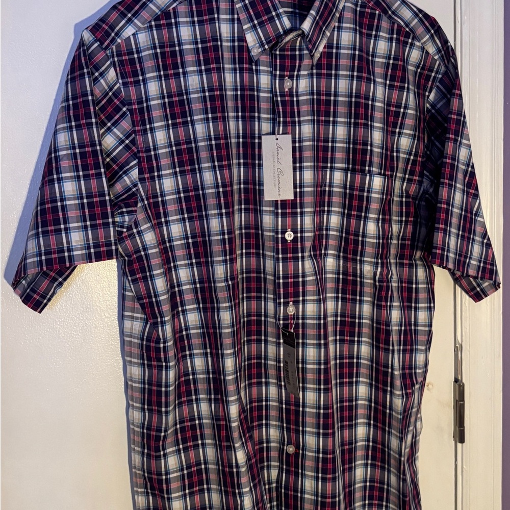 Daniel Cremieux Navy and Red Plaid Shirt